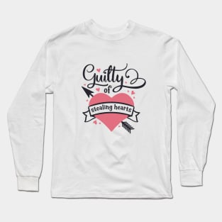 Guilty of stealing hearts. Cute graphics with heart and arrow Long Sleeve T-Shirt